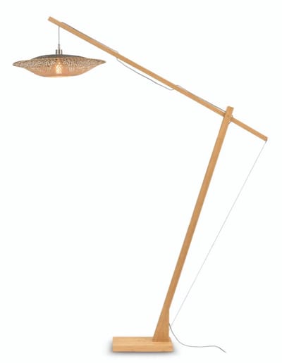 GOOD&MOJO Vloerlamp Kalimantan - Bamboe - 175x60x207cm - Scandinavisch,Bohemian - Staande lampen voor Woonkamer - Slaapkamer
