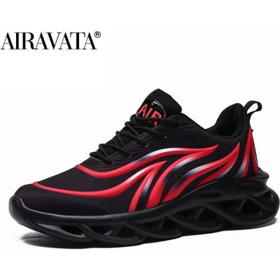 Sneakers met vlammenprint voor heren, comfortabele hardloopschoenen, sportschoenen voor heren 39 rood/zwart