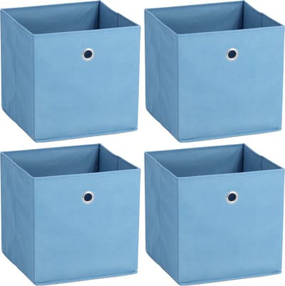 Zeller opbergmand/kastmand - 4x - 22 liter - blauw - 28 x 28 x 28 cm