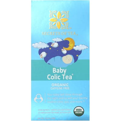 Secrets of Tea, tisane biologique pour les coliques de bébé, sans caféine, non blanchie, 20 sachets de thé, 28 g (28 grammes)