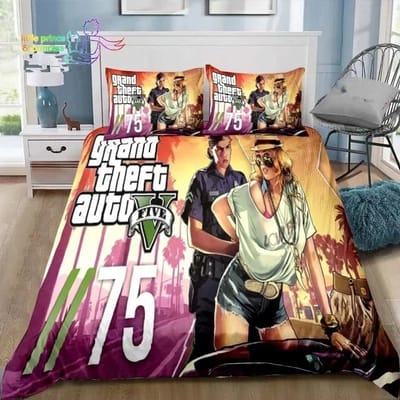 3D Print Grand Theft Auto GTA Game Gamer Beddengoed Set Eenpersoons Twin Volledig Queen King Size Bedset Aldult Kind Slaapkamer AU Double 180x210cm