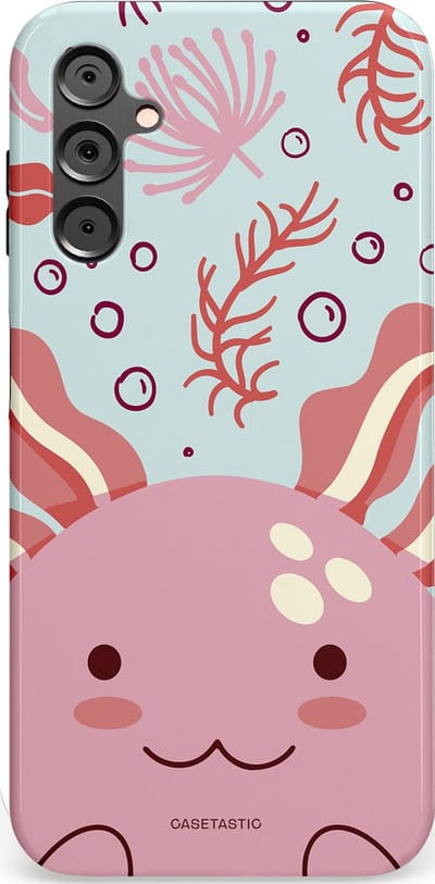 Casetastic Hoesje Geschikt voor Samsung A14 (5G/4G) - Stijlvolle Beschermende Duo-layer Case - Axolotl knuffels