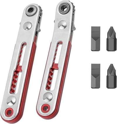 Mini Ratchet Schroevendraaierset van 6 Stuks, Verstelbare Hoek, Hoog Koppel, Compact Gereedschap voor Klussen en Thuisreparaties