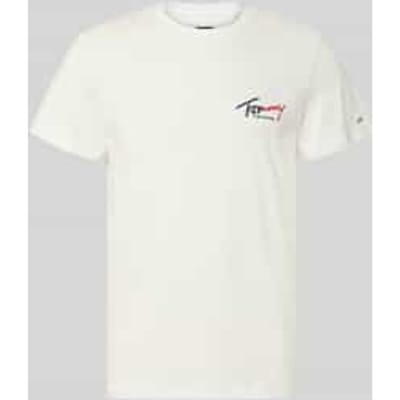 Tommy Hilfiger Slim Sign Chest T-shirt Ecru Taglia: XS | Magliette basic Outlet | Uomo | Marrone