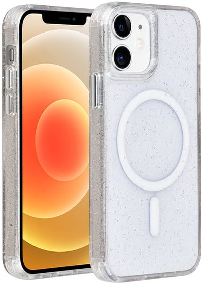 TUNIQ telefoonhoesje voor Apple iPhone 12 - MagSafe met glitter - Transparant
