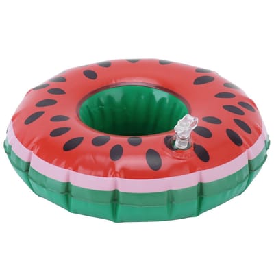 Dailygoody - Watermeloen Opblaasbare Coaster - Drijvende Drinkhouder - Zomer Speelgoed - Voor Kinderen - Zwembad Party - 12 Stuks