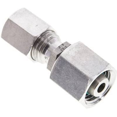 6L & 8L RVS Rechte Snijringkoppeling Draaidoorvoer 315bar FKM O-ring en Afdichtconus ISO 8434-1
