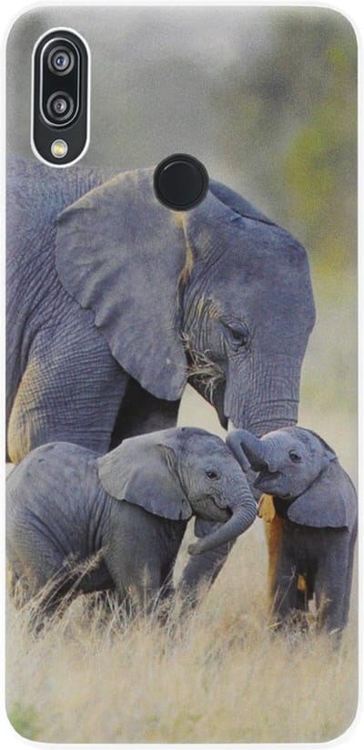 ADEL Siliconen Back Cover Softcase Hoesje Geschikt voor Huawei Y7 (2019) - Olifant Familie