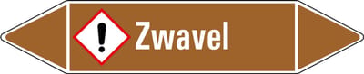 Zwavel leidingmarkering op vel 75 x 17 mm - 8 per vel