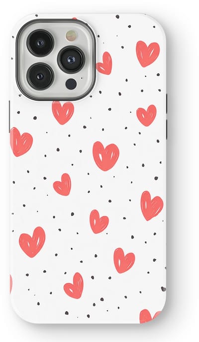 Tough Hoesje met Hartjes geschikt voor iPhone 13 Pro | Little Love Tough Case Geschikt voor Mag | Hartjes Print Backcover geschikt voor iPhone 13 Pro Cherry Hearts