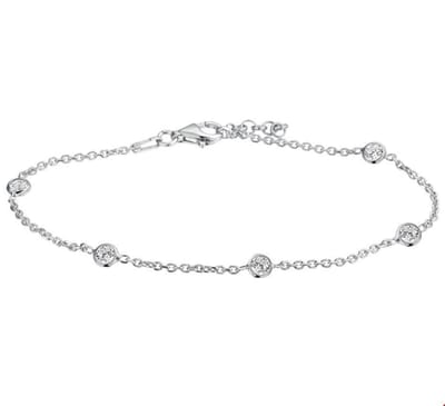 Zilver Gerhodineerde Armband zirkonia 1 1320718