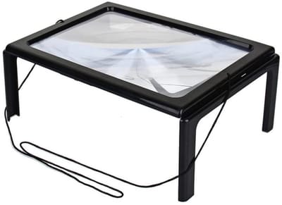 Loeplampen - Vergrootglas - Leesloep - 3x Vergroting - 27.5*20.3*11 cm - Met 12 LED Verlichting - Vergrootglas voor volwassenen - Opvouwbare loeplamp - Handsfree desktoploep - Voor lezen, hobby's, sieraden maken en werkbank - Batterij niet inbegrepen