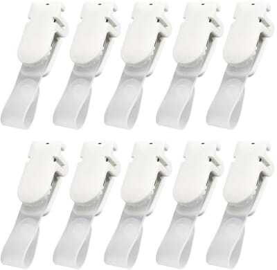 Fako Bijoux - Badgehouder Clips Kunststof - Wit - Met Bevestigingsstrip - Naamkaarthouder Clip - Naambadge Klem - 15x30mm - 10 Stuks