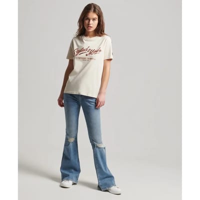Superdry Vintage Script Style Ww T-shirt Met Korte Mouwen Wit 2XS Vrouw