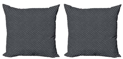 ABAKUHAUS Kussenhoes Set 2x40x40 – Diagonale Strepen – Grijs