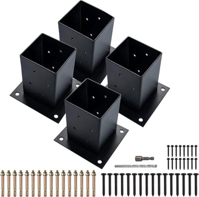 Houten Omheining Post Anchor Base - 4x4 Houten Palen - Duurzaam en Roestbestendig