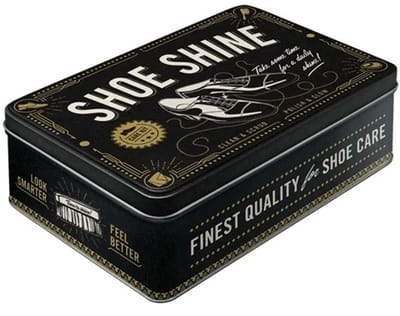 Tinnen Blik Plat Shoe Shine