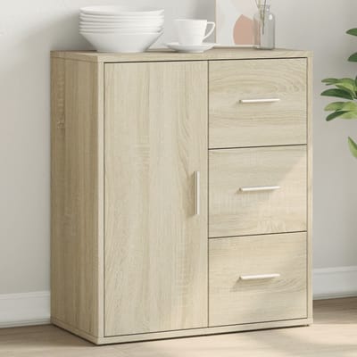 vidaXL - Dressoir - 60x31x70 - cm - bewerkt - hout - sonoma - eikenkleurig