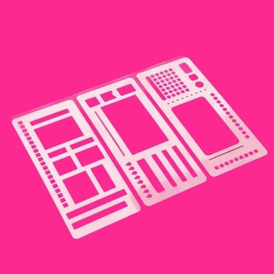 Template Ruler - Handgemaakte flexibele opnamesjablonen - Set van 3 planningsjablonen - Voor journaling, standaardregistratie, takenlijsten in dagelijkse planners - Geschikt voor Dot Journals, coils, discs in ringen (B)