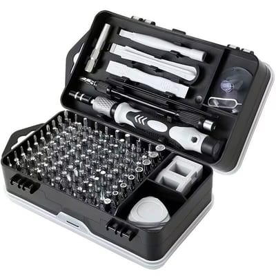115 in 1 koolstofstaal precisie schroevendraaier set, kleine mini-gereedschapsset voor laptop pc telefoon horloge camera, verstelbare verlengstang en flexibele slang, 6,30 × 3,94 × 2,01 inch 540 g
