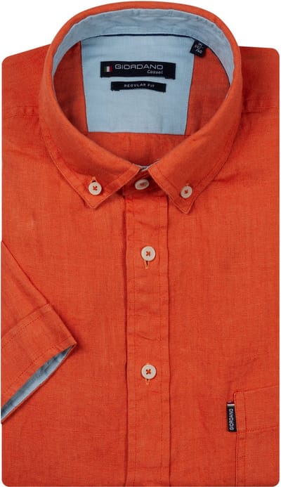 Giordano – League – Heren – Linnen – Korte mouwen – Overhemd – Rose Dawn – 616009-32