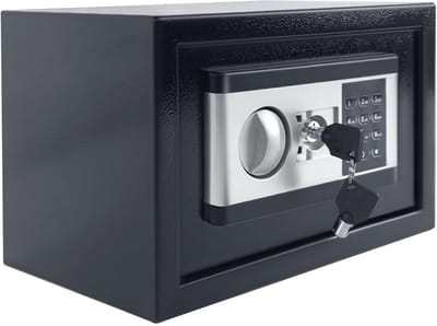 Elektronische Kluis voor Thuis en Kantoor - Digitale Wandkluis met Veiligheidssleutels - Mini Stalen Kluis Zwart 38x30x30cm