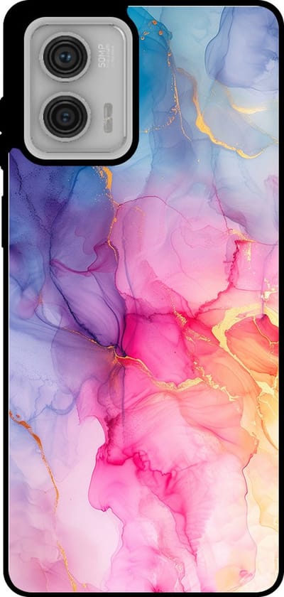 Smartphonica Telefoonhoesje Geschikt voor Motorola Moto G73 met marmer opdruk - TPU backcover case marble design - Regenboog geschikt voor Motorola Moto G73