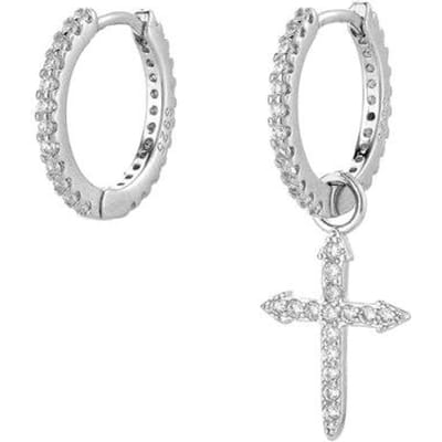 925 Sterling Zilveren Creolen Voor Europese Vrouwen Mannen Kleine Ronde Cz Oorbellen Sieraden Geschenken white