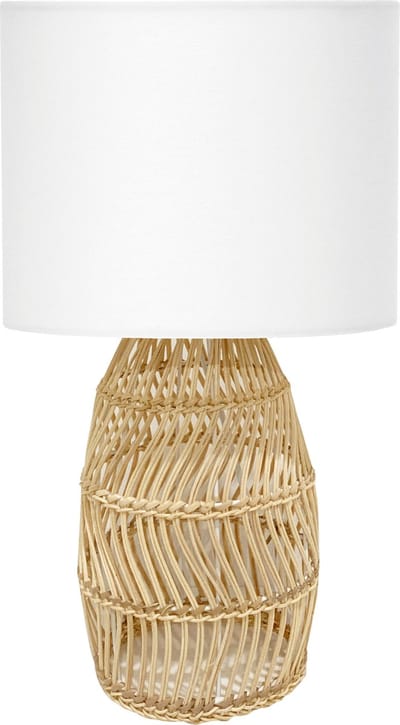 Platinet PTL1058 Tafel lamp - E27 maximaal 25W - Rotan voet - 1,5m kabel - Wit