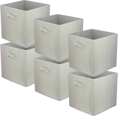 LAVITA® Opbergmand Textiel - 31x31x31 Lichtbruin 6 Stuks - Opbergbox Kast Organizer Opbergdoos - Kastlade Verdeler Voor Kleding Ondergoed Badkamer Kledingkast - Vouwdoos Stoffen Doos Opbergdozen