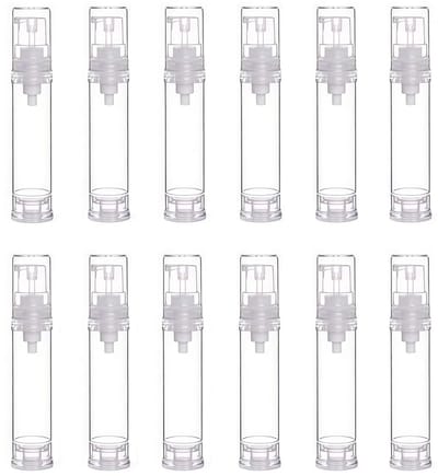 Dailygoods- Pompfles 10ml - 12 Stuks - Leeg/Navulbaar - Kunststof - Transparant - Ergonomisch Ontwerp - Reispompflessen