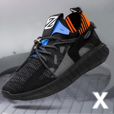 Herenschoenen Vliegweven Lente Nieuwe Trend Veterschoenen Ademend Koreaanse Stijl Sport Casual Schoenen Heren 44 black