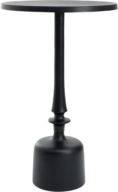 PTMD Resha Bijzettafel - H62 x Ø40 cm - Aluminium - Zwart