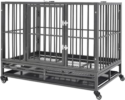 Hondenkooi - Dierenverblijf - Veilig Verblijf - Verrijdbaar & Afsluitbaar - 102 x 72 x 85 cm - Zilver