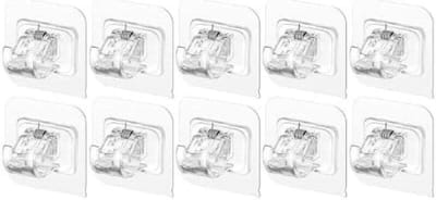 Gordijnroedehouder - 10 stuks - Gordijnhaak - PVC - Zelfklevende - Zonder boren - Handdoekstang Houder - Swandbevestiging - Voor Gordijn of Kast - 6*6CM - Transparent