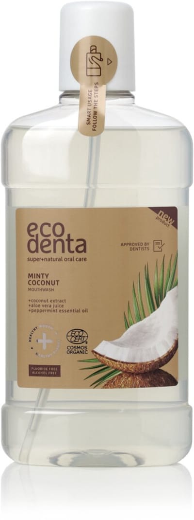Ecodenta Mondwater Cosmos Organic Munt & Kokos - 2 x 500 ml - Voordeelverpakking