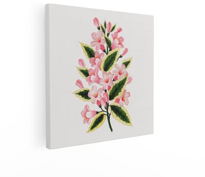 Artaza Canvas Schilderij Bloemen - 50x50 cm - Wanddecoratie Vintage - Muurdecoratie Roze Bloesem - Decoratie Woonkamer