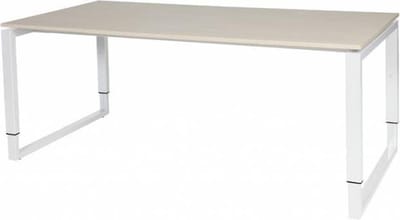 Verstelbaar Bureau - Domino Plus 180x90 Eiken - wit frame
