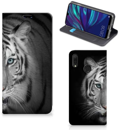 Standcase Hoesje voor Huawei Y7 hoesje Y7 Pro (2019) Hoesje maken Tijger