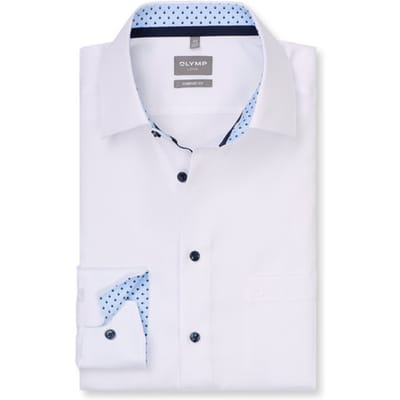 OLYMP Luxor Overhemd, Comfort Fit, New Kent, Wit