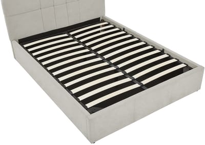 Vente-unique Bed met opbergruimte stof lichtgrijs 140 x 190 cm