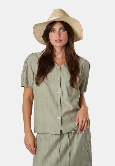 Seaside Savannah Crinkle Blouse – Damesblouse – Maat 36