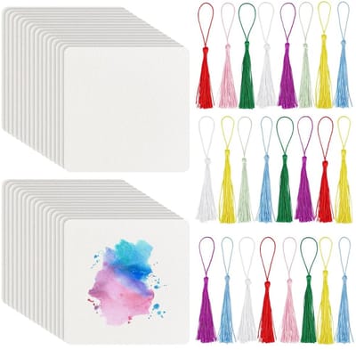 Dailygoods- Papiertegels 50 Stuks - Lege Kaarten 12x12cm - Kunstprojecten - Notitieboek - Flashcards - Absorberend Papier - Tekeningen