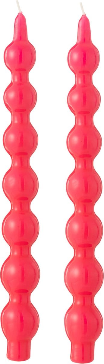 J-Line kaars Kalebas - fluo roze - 5U - doos van 2