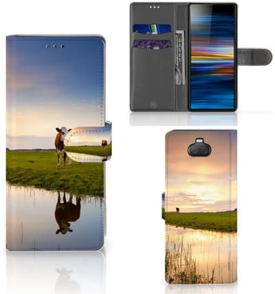 Sony Xperia 10 Telefoonhoesje met Pasjes Koe