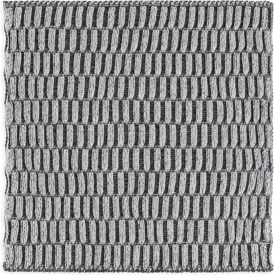 Knit Factory Vaatdoek Block - Gebreide vaatdoek gemaakt van 50% Katoen en 50% acryl - Vaatwasdoek - 1 stuk - Ecru/Antraciet - Donkergrijs - 27x27 cm