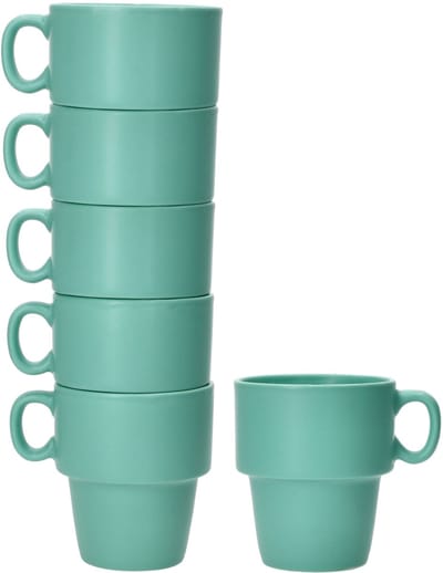 Set van 6 koffiemokken Stata Mint porselein - 11801