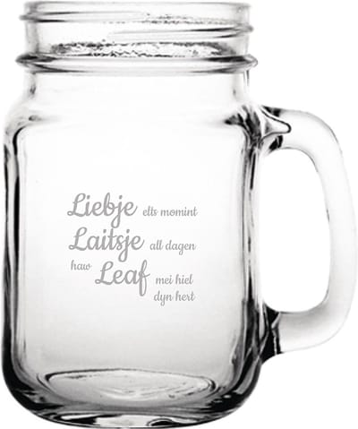 Drinkglas gegraveerd - 45cl - Liebje Laitsje Leaf