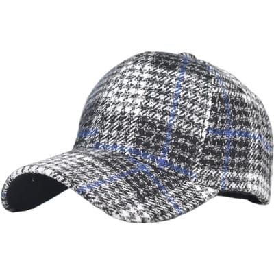 Herfst Winter Hoed Mannen Lente Zomer Buiten Zonbescherming Vizier Klassieke Geruite Baseballpet Harde Top Damesmuts Warme Piekmuts (as the picture,Adjustable)