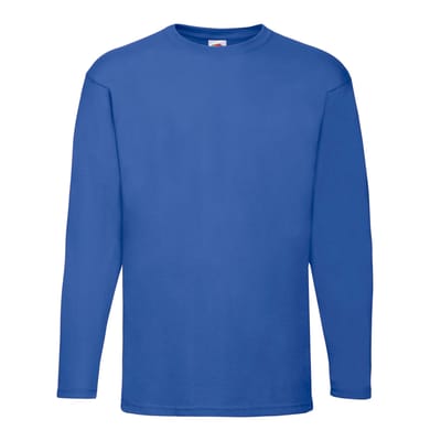 Fruit of the Loom Heren Valueweight T-shirt met lange mouwen (Koningsblauw)